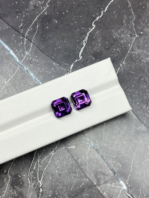 Аметист пара октагонов 10.03 карат