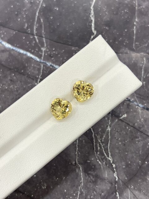 Цитрин пара сердец 7.03 карат