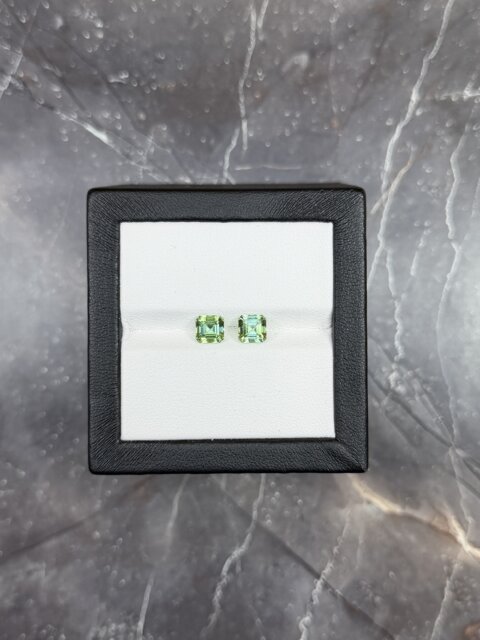 Мятный турмалин пара октагонов 1.87 карат