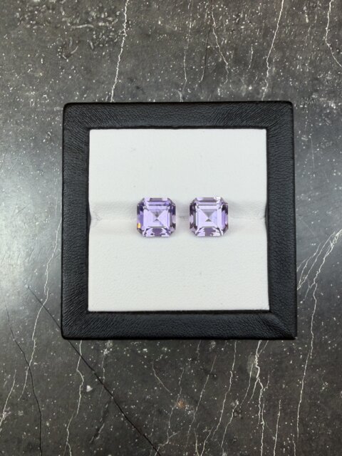 Лавандовый кварц пара октагонов 6.98 карат