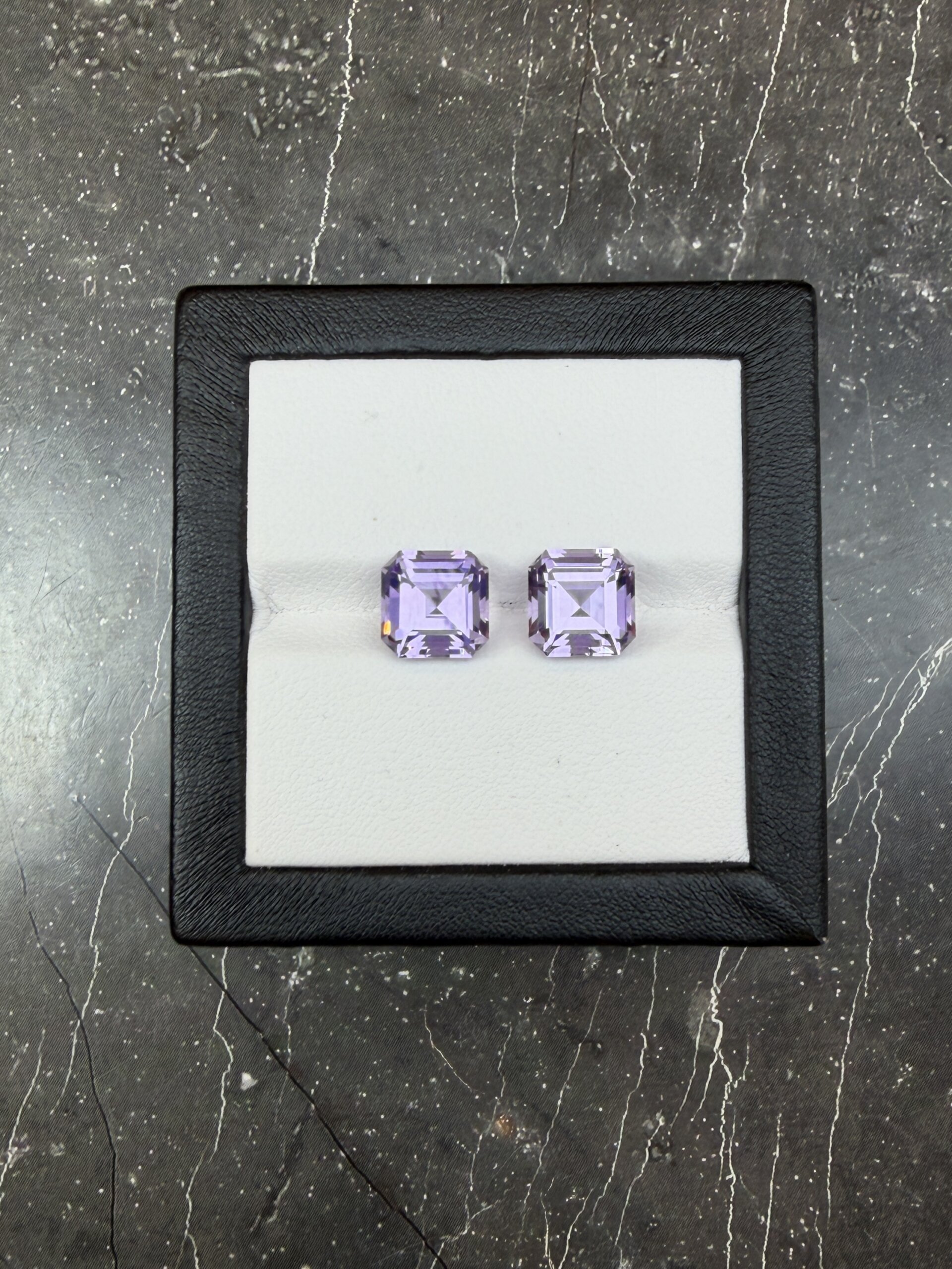 Лавандовый кварц пара октагонов 6.98 карат